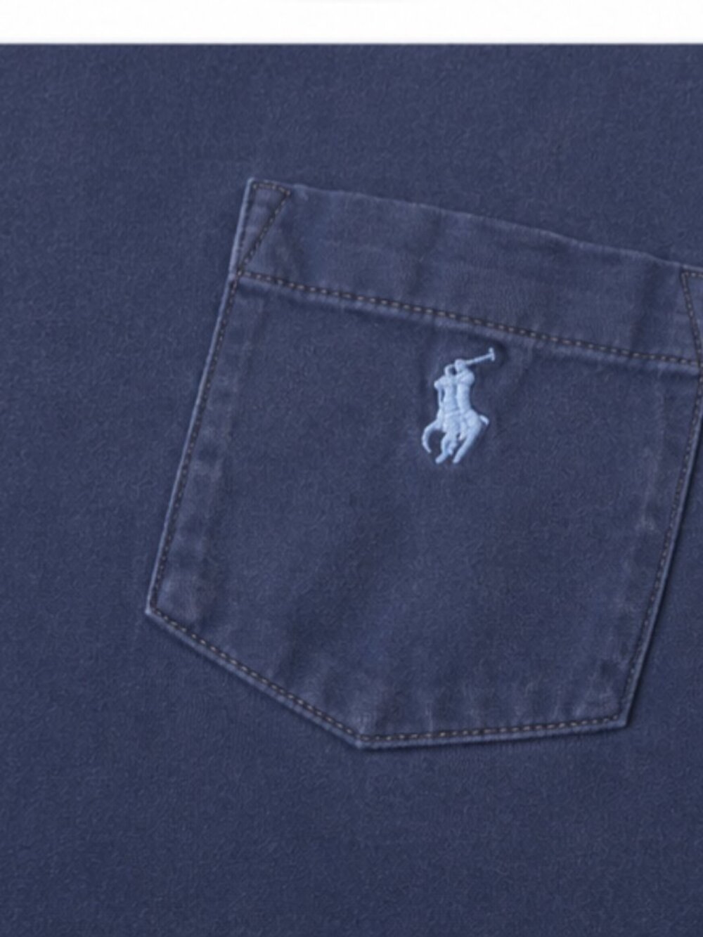 Vintage Polo Ralph Lauren Tee Blue Embroidered Pony Logo XL - Picture 4 of 6